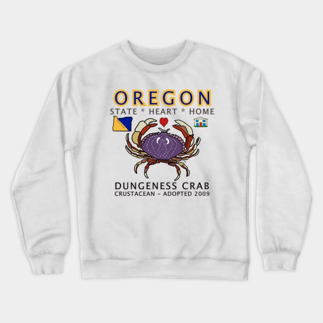 Oregon - Dungeness Crab - State, Heart, Home - state symbols Crewneck Sweatshirt by cfmacomber